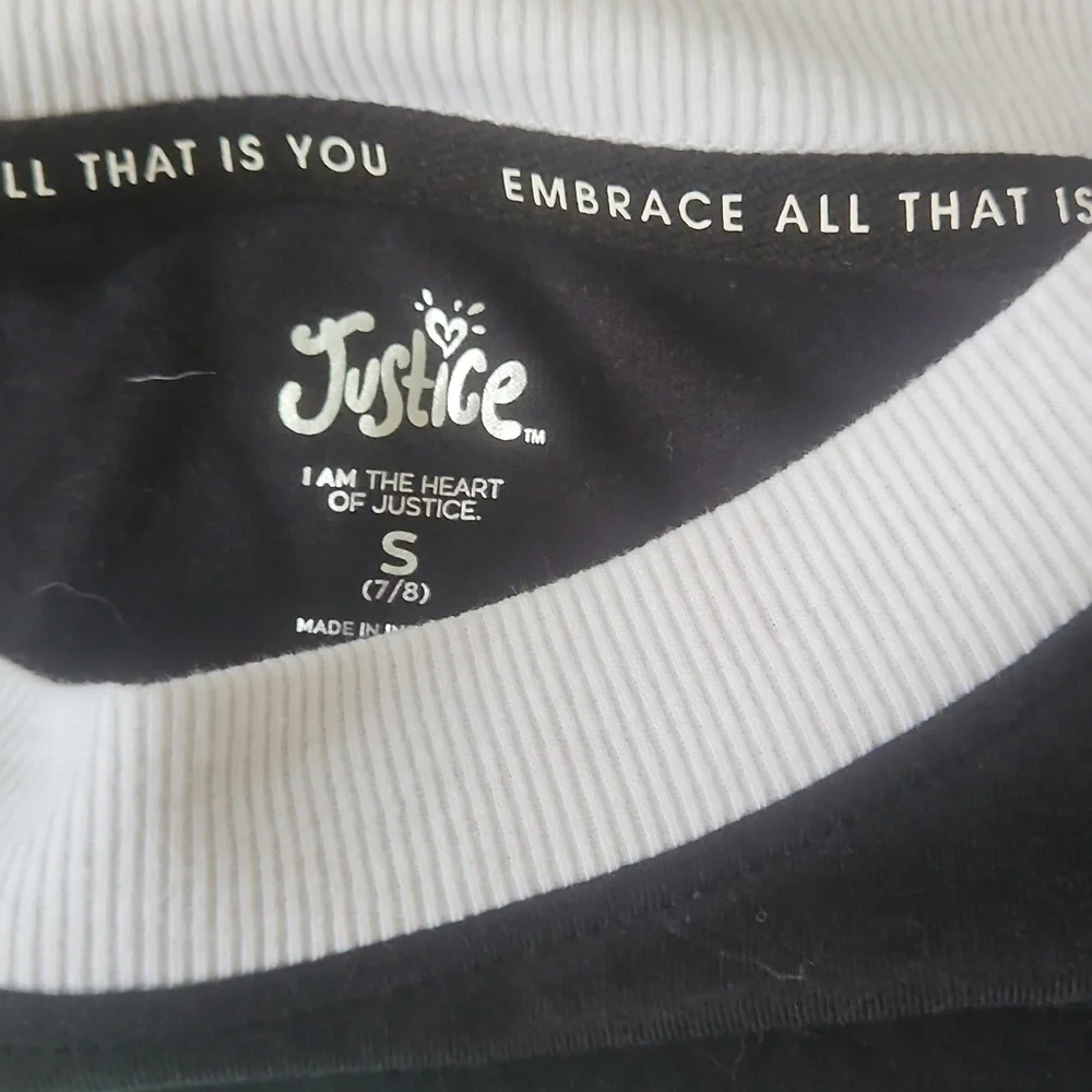 Justice Kids Black and White T-Shirt